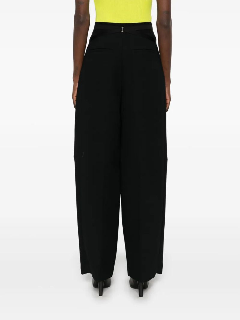 Black Wide-leg Crepe Trousers