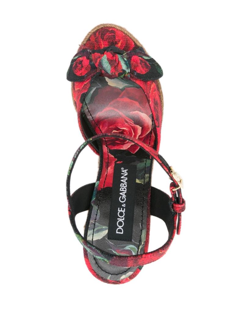 Red Rose-print Sandals