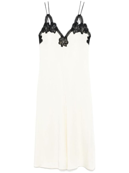 White Lace-trim Dress