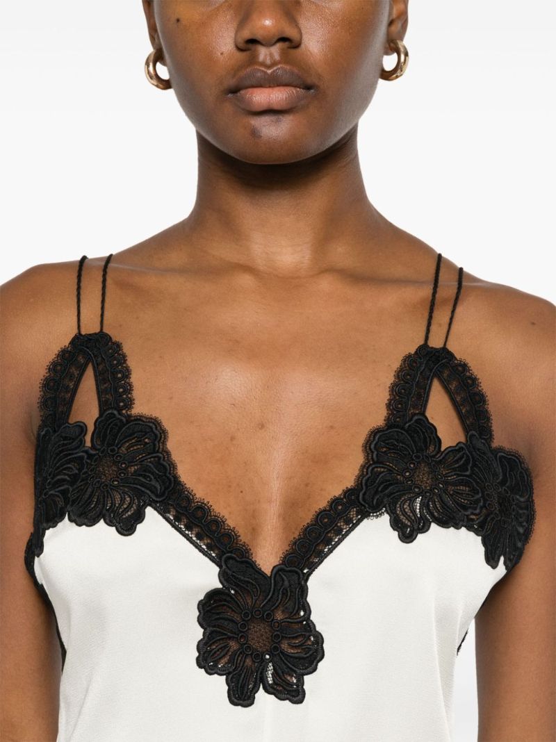 White Lace-trim Dress