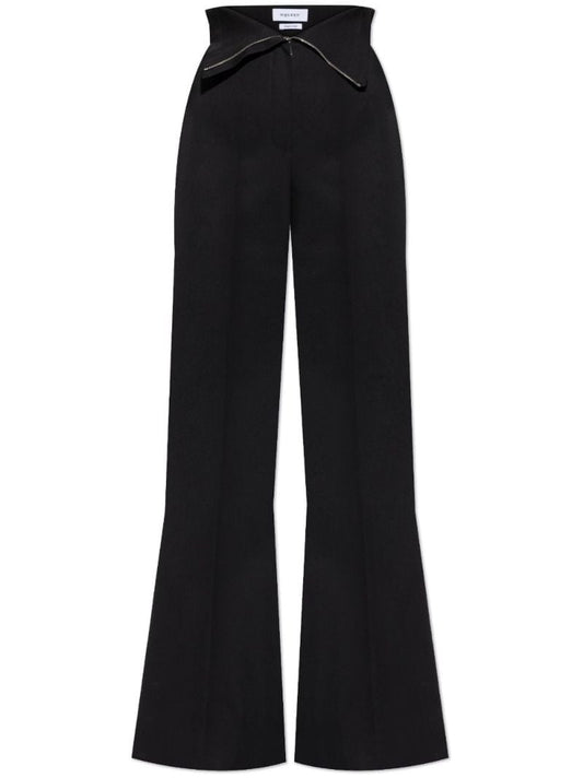 Black Foldover-waist Trousers