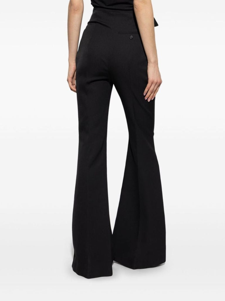Black Foldover-waist Trousers