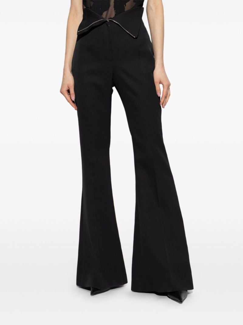 Black Foldover-waist Trousers