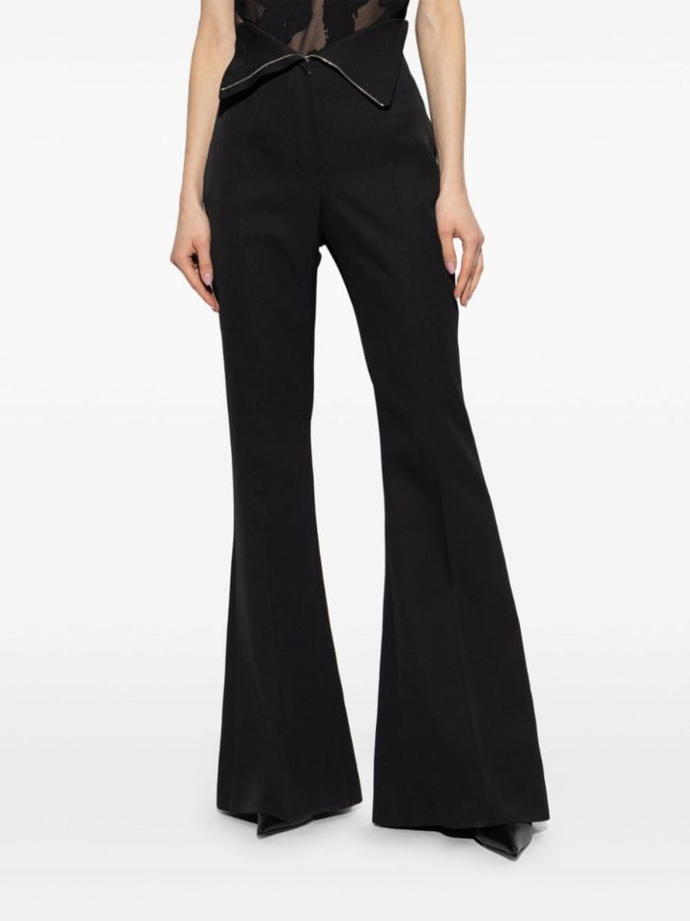 Black Foldover-waist Trousers