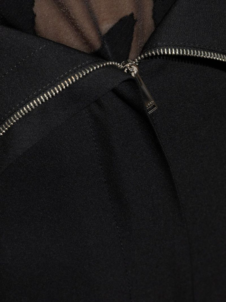 Black Foldover-waist Trousers