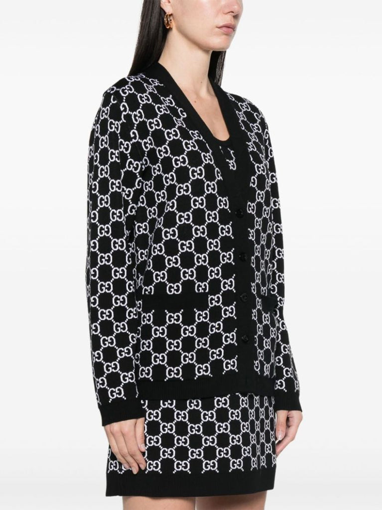 Gg-jacquard Reversible Cardigan
