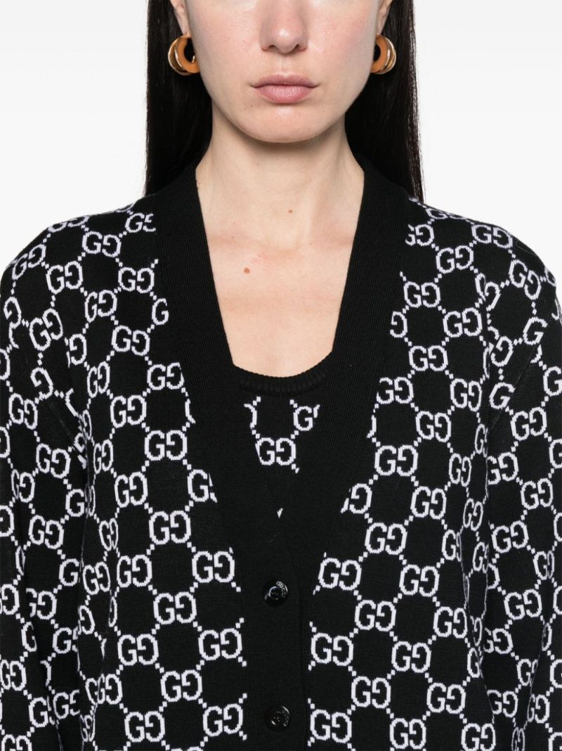 Gg-jacquard Reversible Cardigan