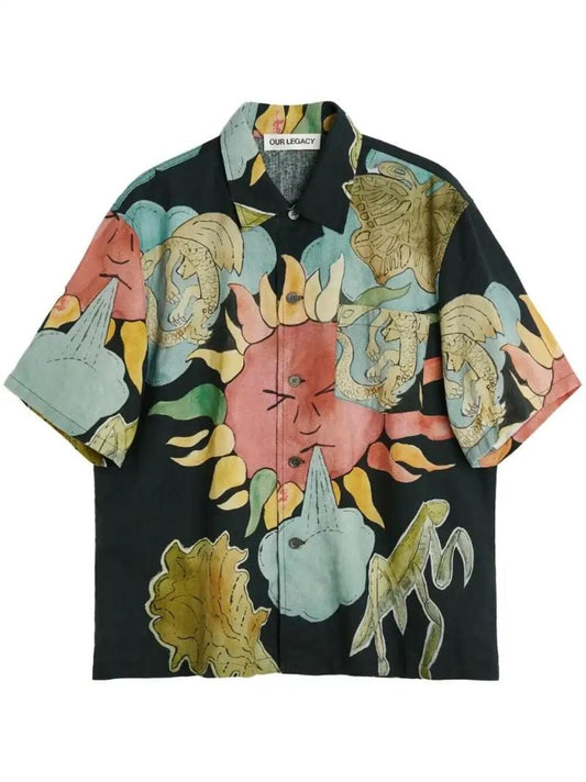Black Solar Power-print Shirt