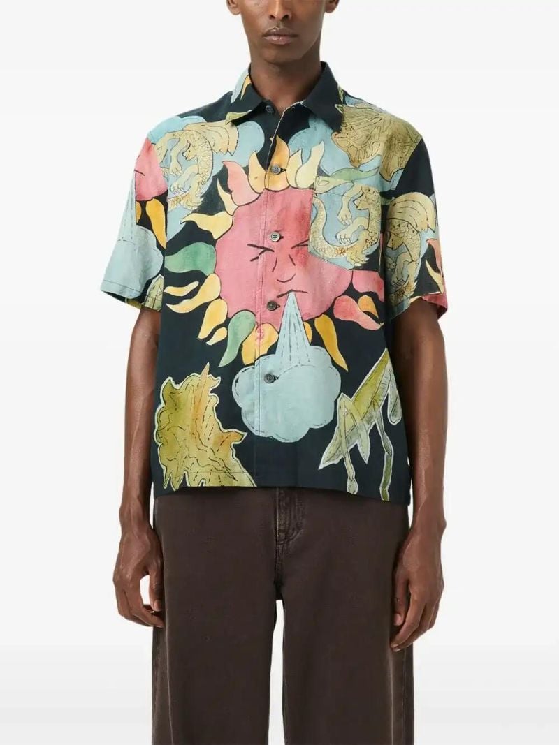 Black Solar Power-print Shirt