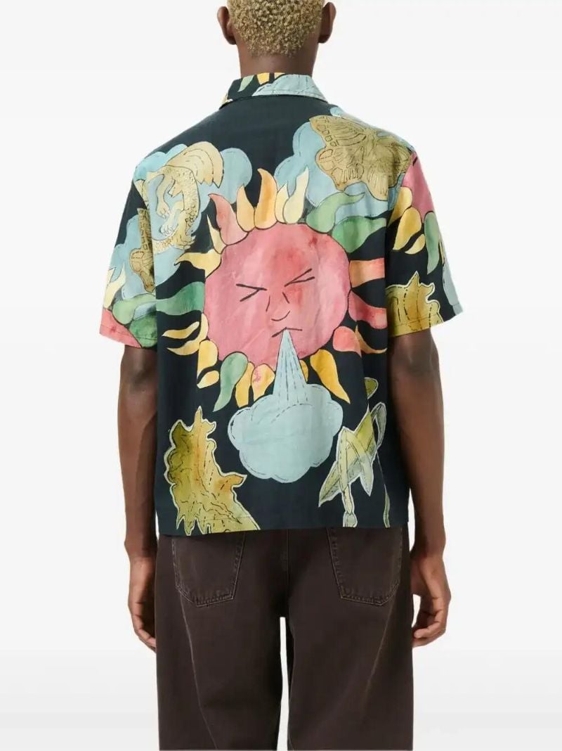 Black Solar Power-print Shirt