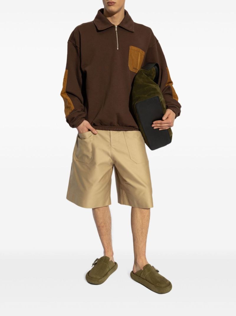 Brown Contrasting-pocket Polo Shirt