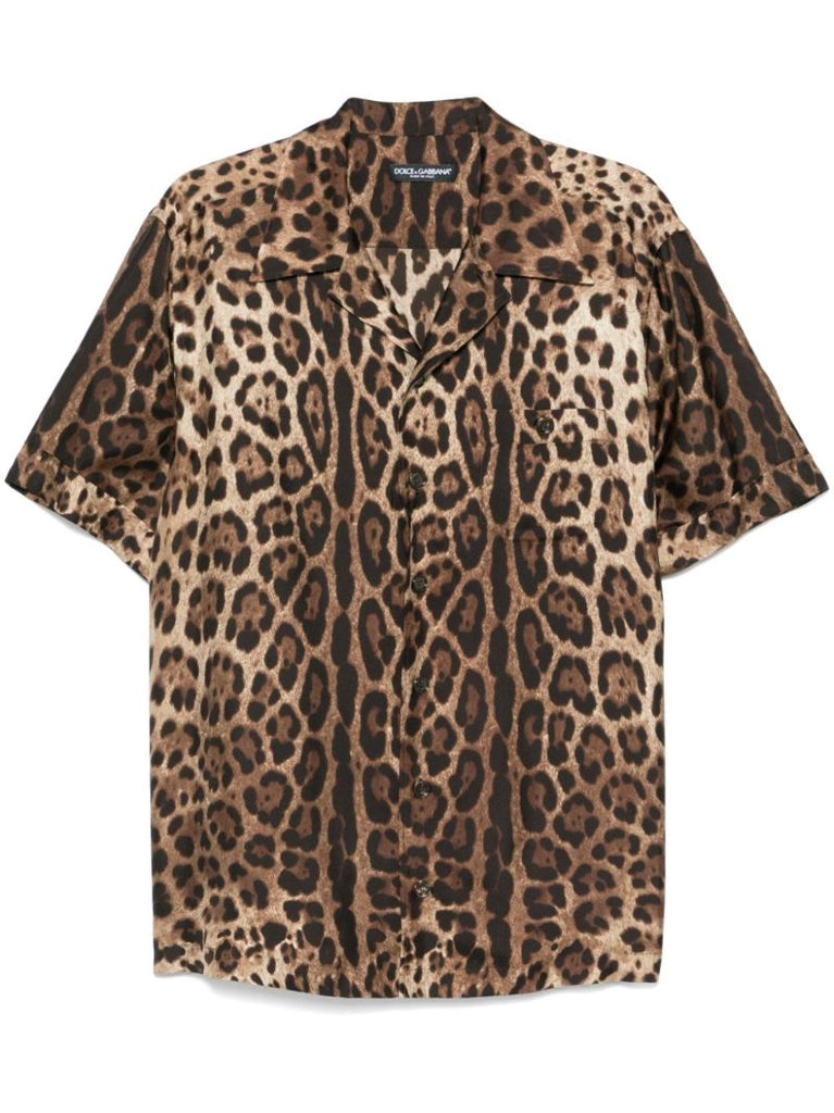 Brown Leopard-print Shirt