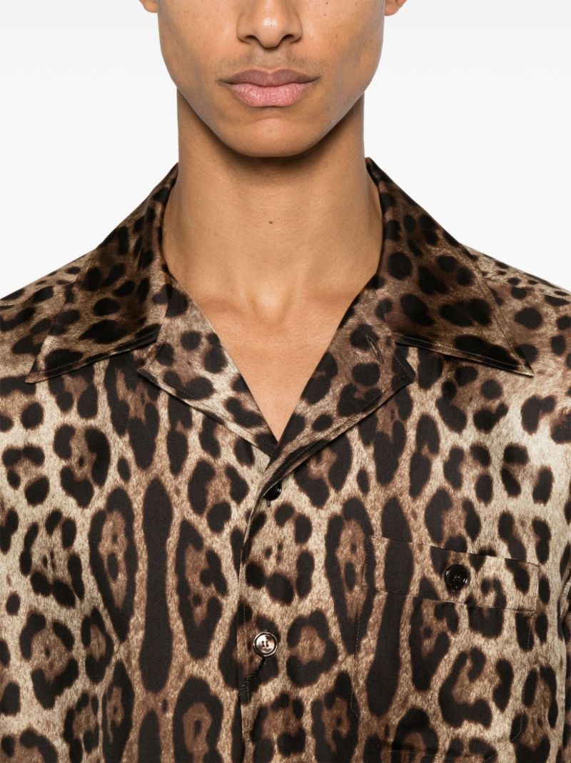Brown Leopard-print Shirt