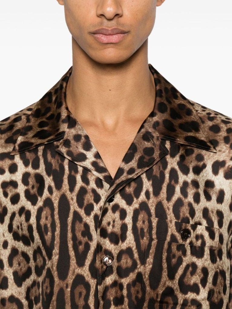 Brown Leopard-print Shirt