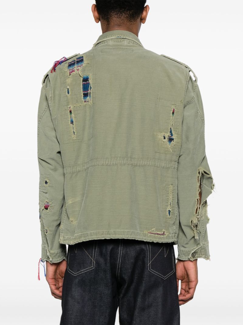 Green Distressed Military Jacket