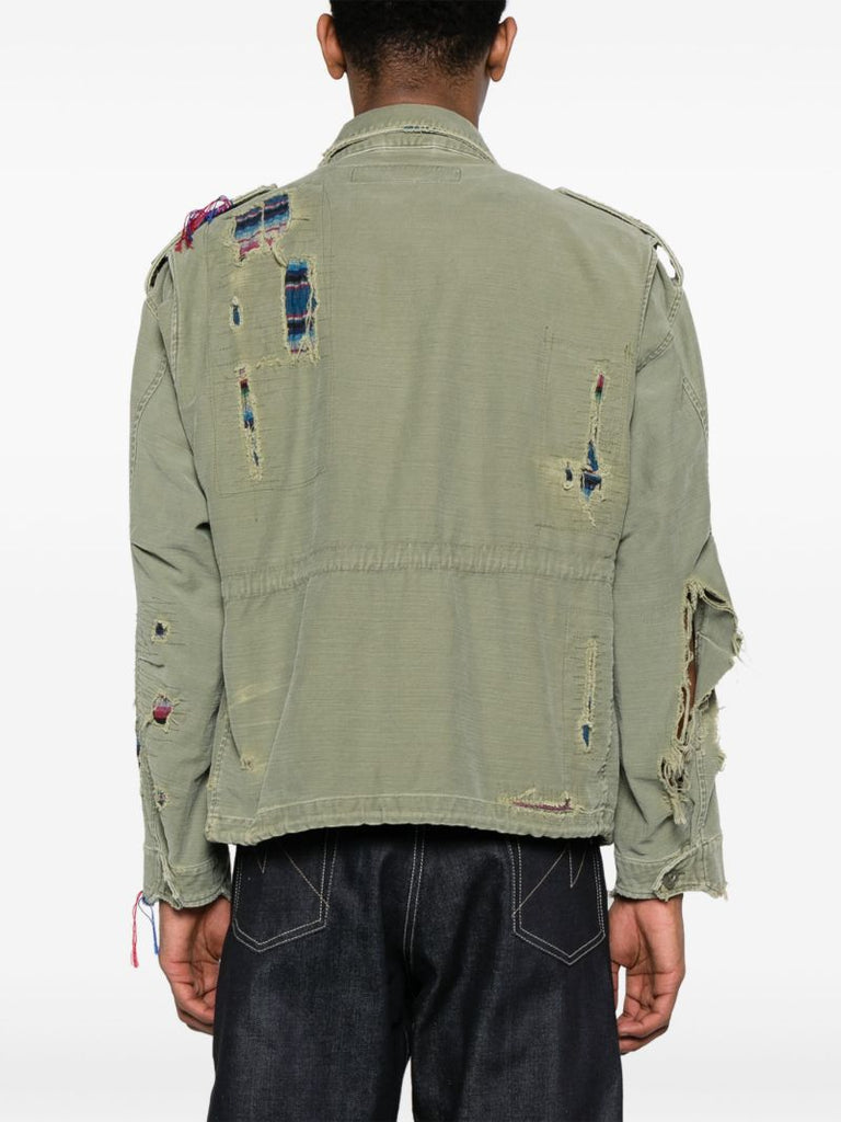 Green Distressed Military Jacket