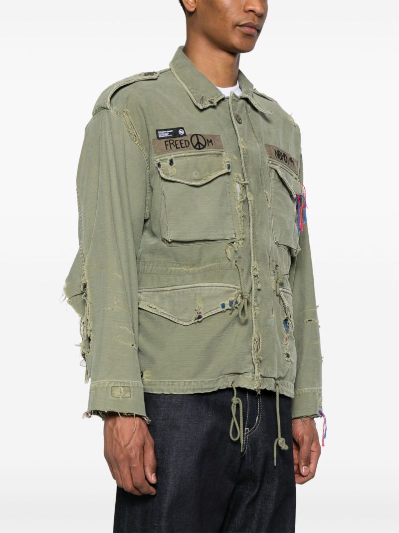 Green Distressed Military Jacket
