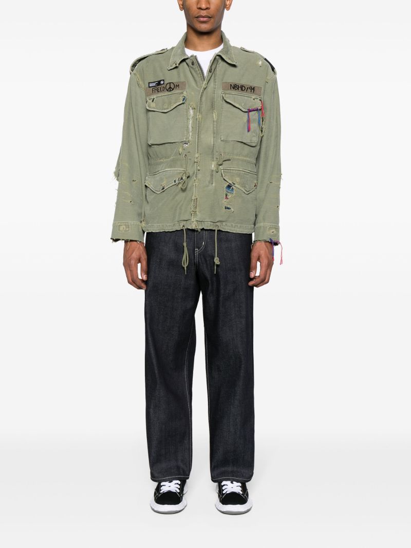 Green Distressed Military Jacket