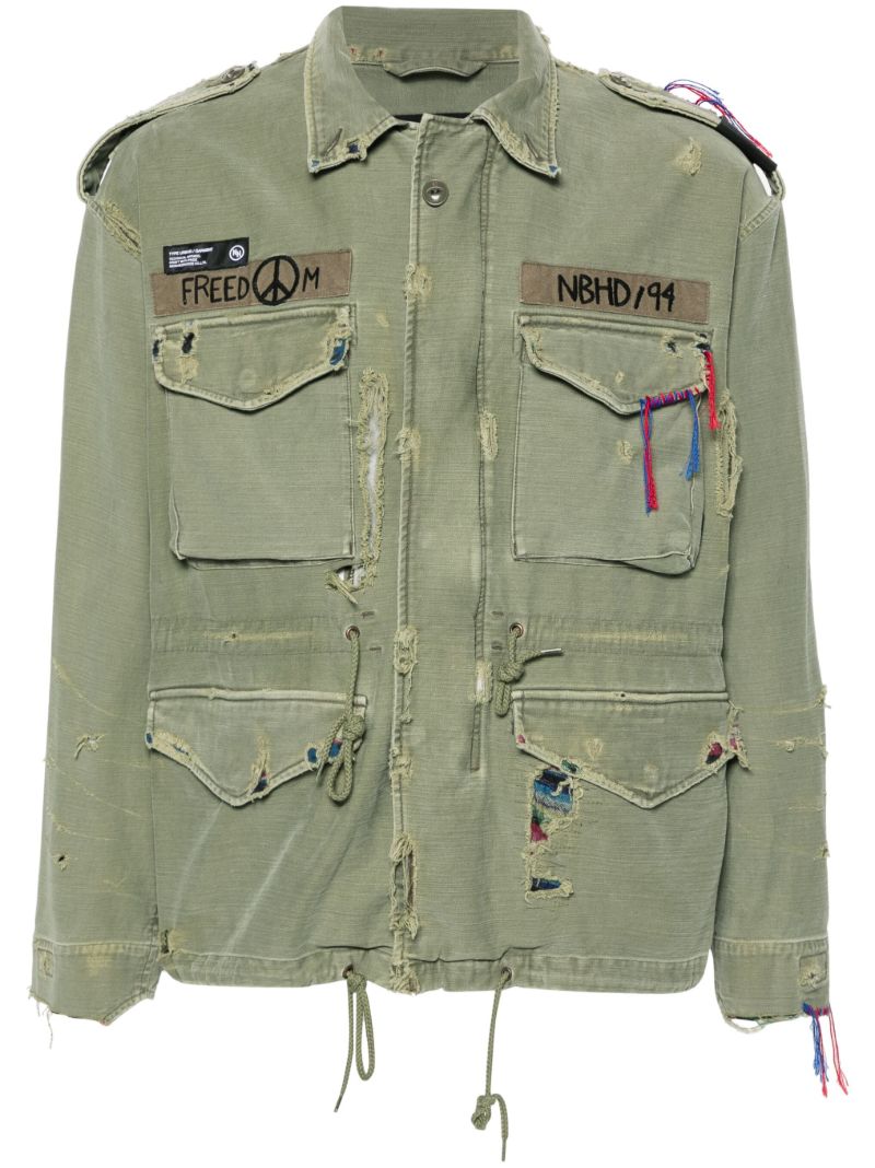 Green Distressed Military Jacket