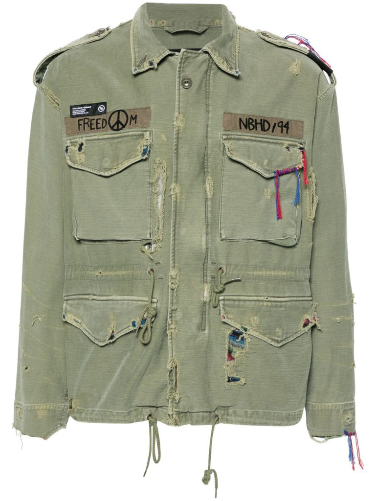 Green Distressed Military Jacket