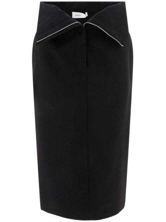 Folded-edge Midi Skirt