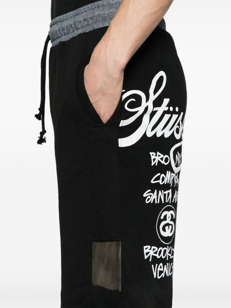 Black Panelled Track Pants