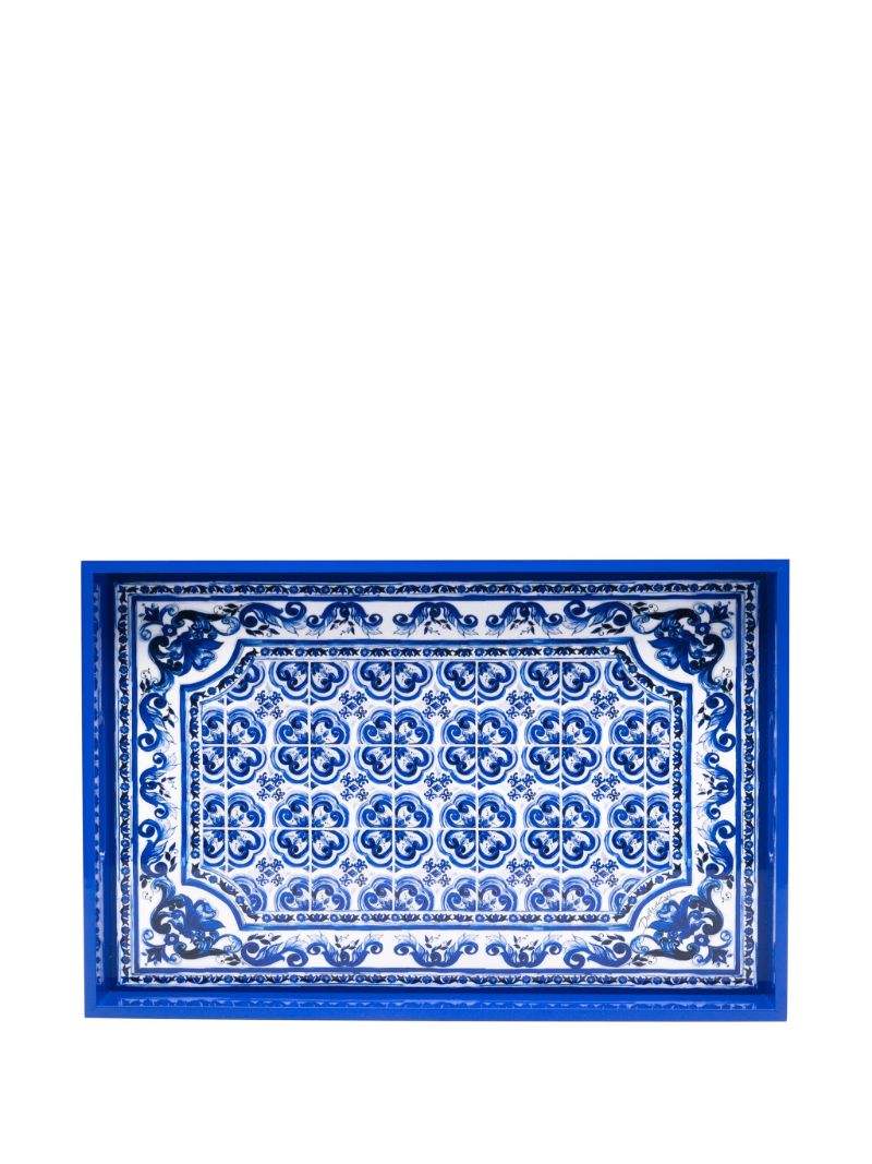 Blu Mediterraneo-print Tray (30cm X 46cm)