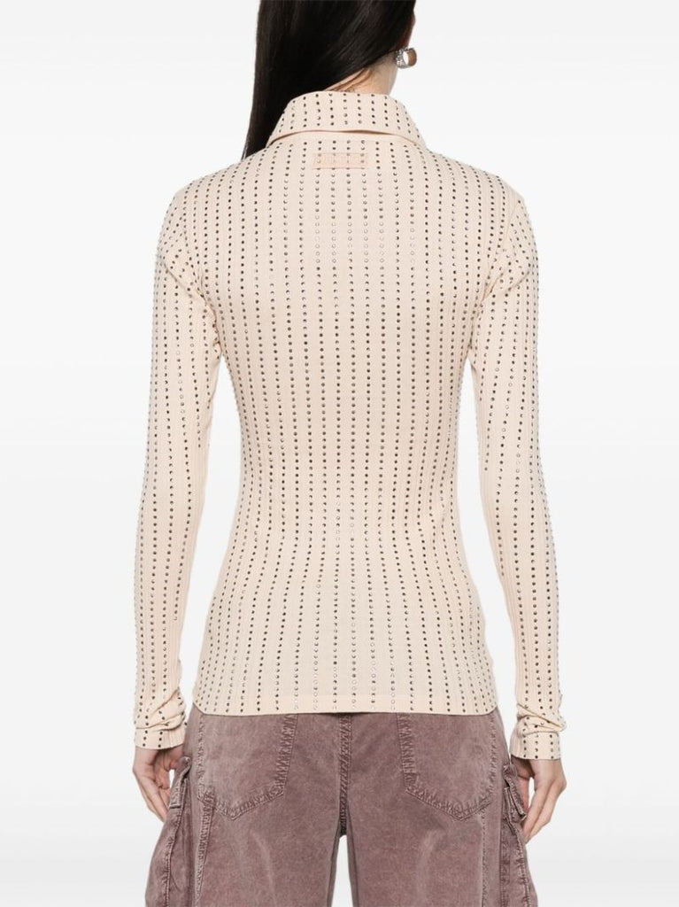 Rhinestone-embellished Polo Shirt