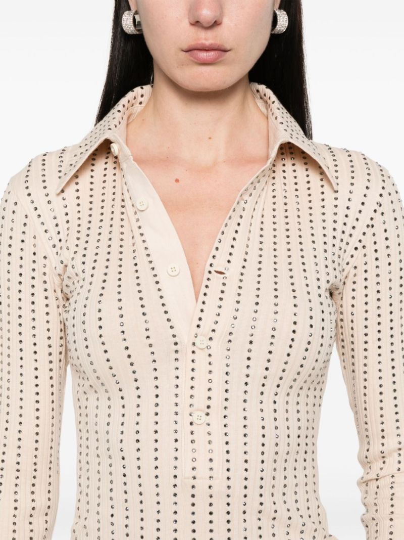 Rhinestone-embellished Polo Shirt
