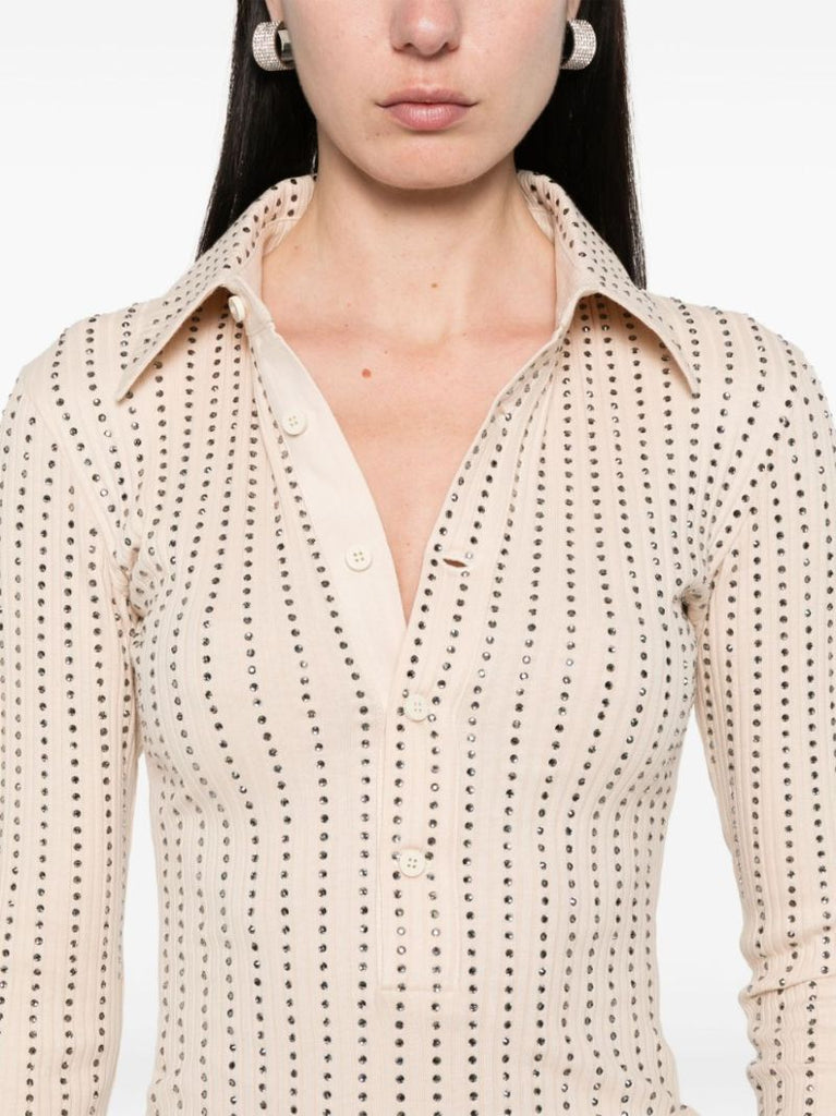 Rhinestone-embellished Polo Shirt