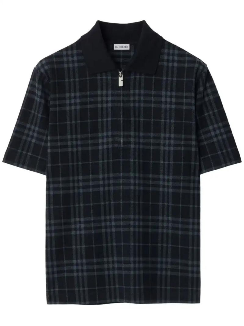 Blue Checked Polo Shirt