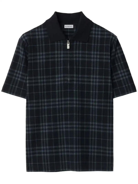 Blue Checked Polo Shirt