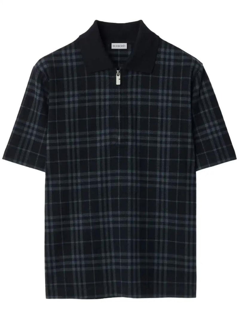 Blue Checked Polo Shirt