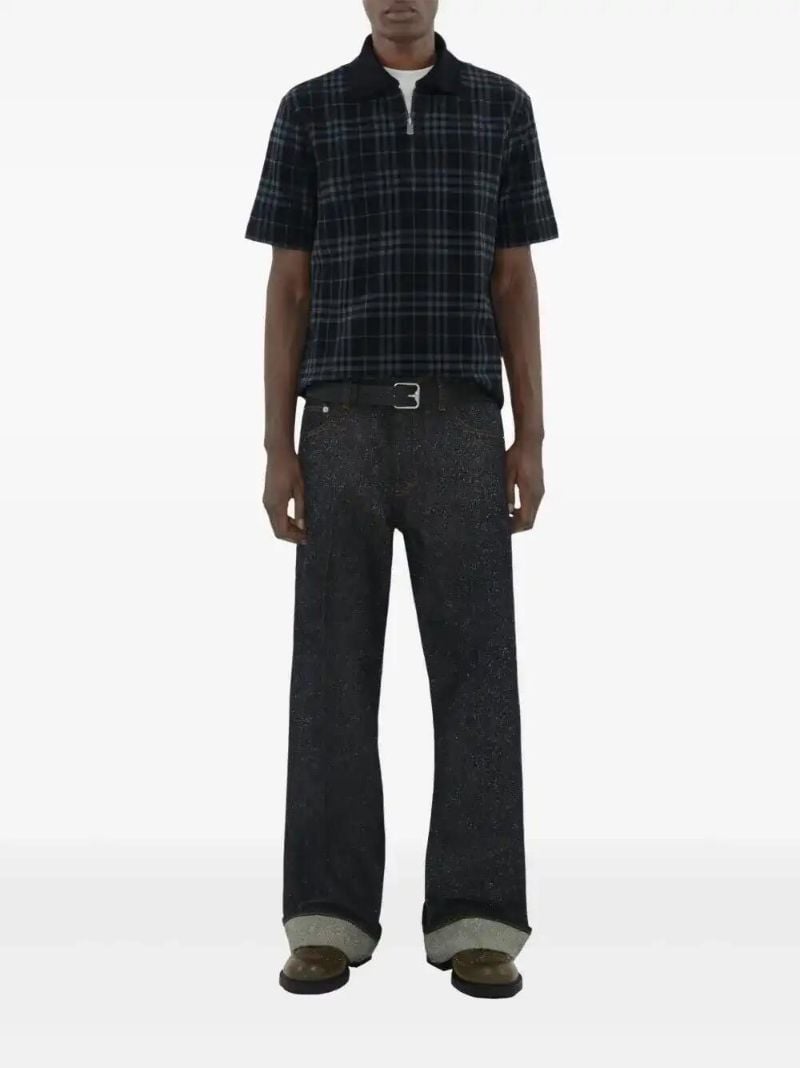 Blue Checked Polo Shirt
