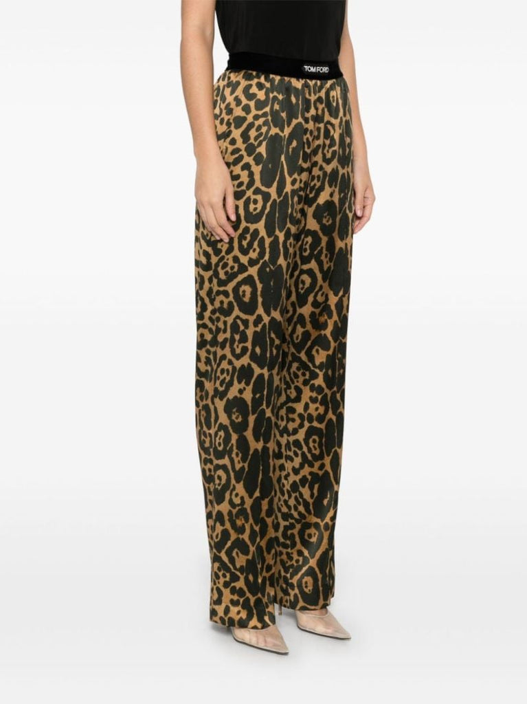 Leopard-print Straight Trousers