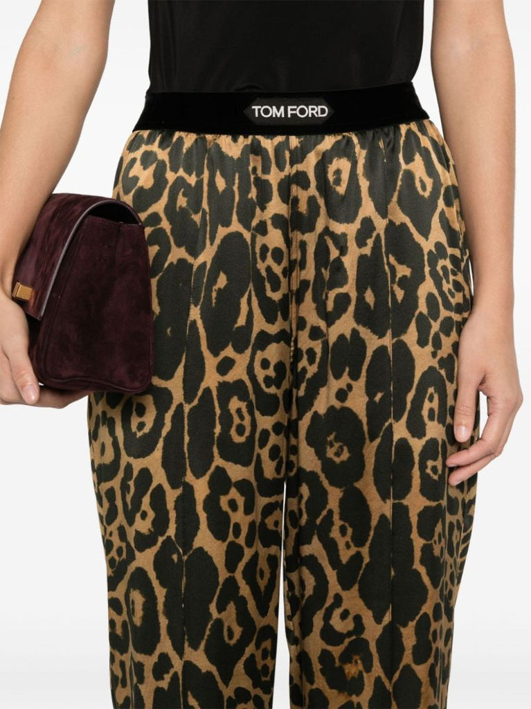 Leopard-print Straight Trousers