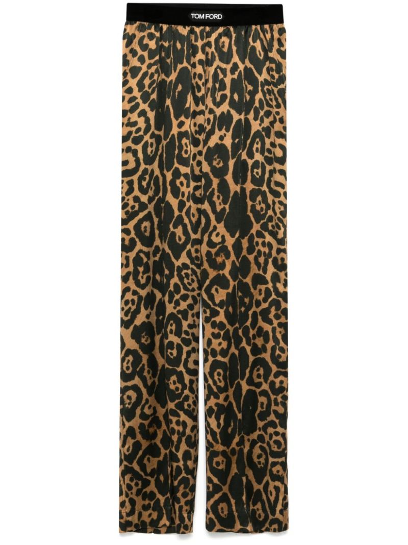 Leopard-print Straight Trousers