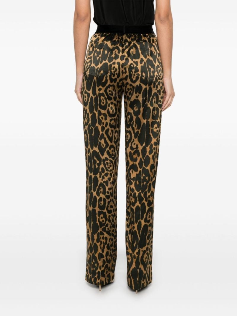 Leopard-print Straight Trousers