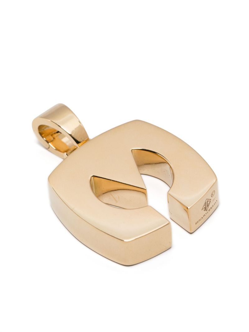 18k Yellow Gold Letter Pendant Charm