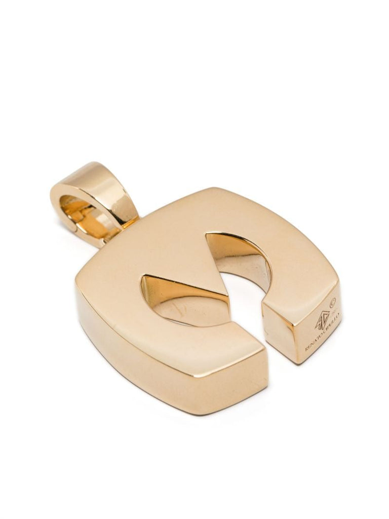 18k Yellow Gold Letter Pendant Charm