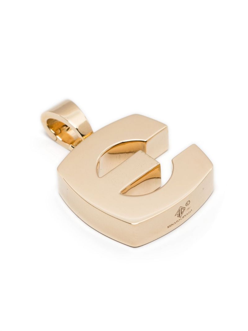 18k Yellow Gold Letter Pendant Charm