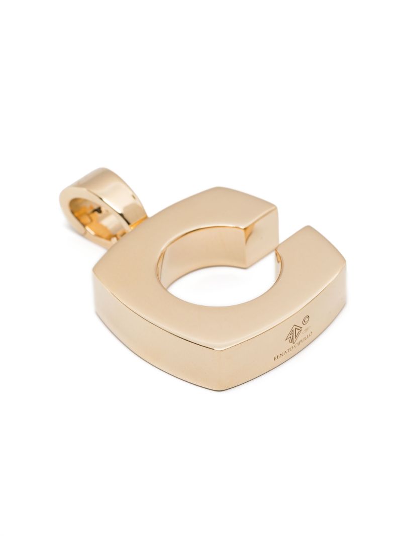 18k Yellow Gold Letter Pendant Charm