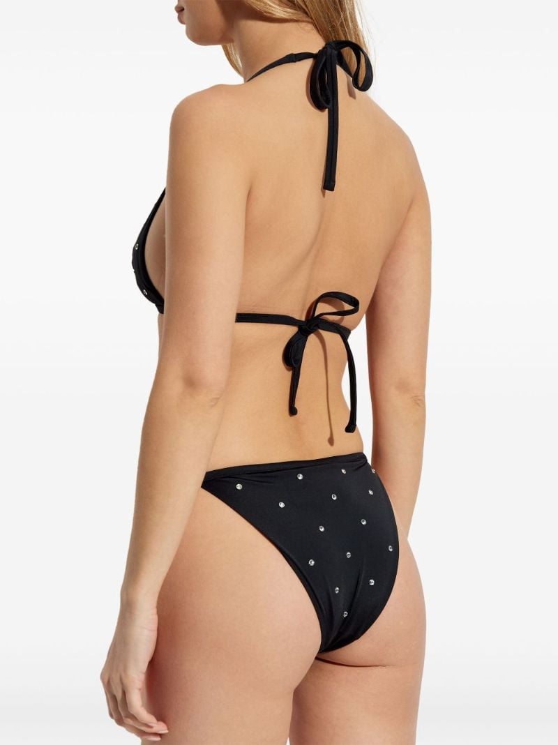 Black Crystal-embellishment Bikini Top