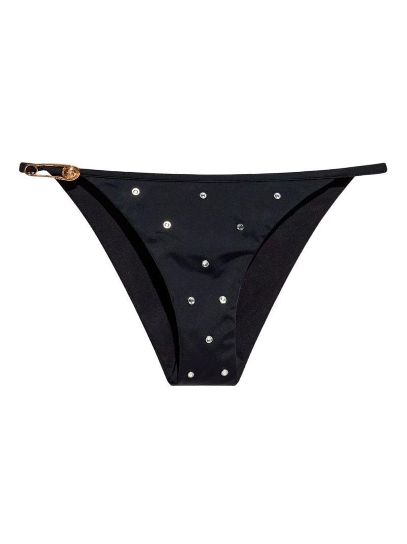 Black Crystal-embellished Bikini Bottom