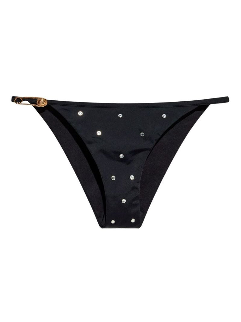 Black Crystal-embellished Bikini Bottom