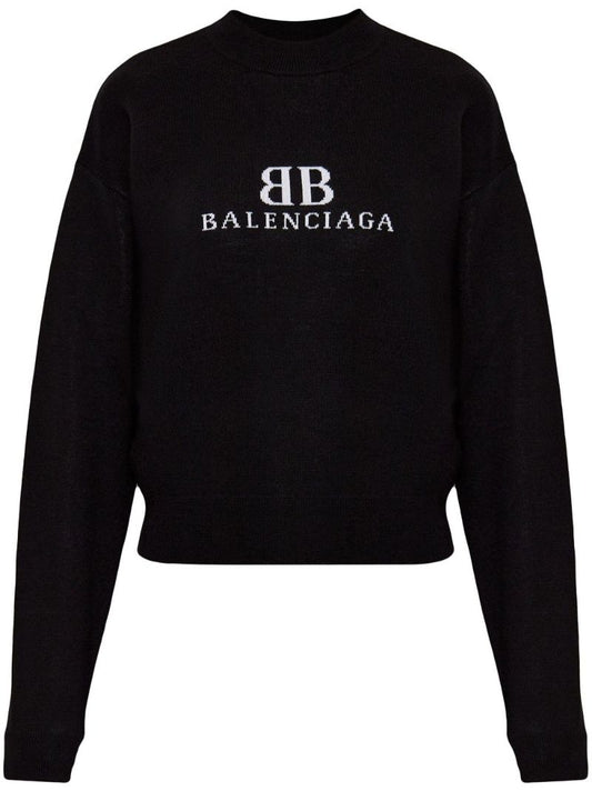 Black Logo-intarsia Sweater