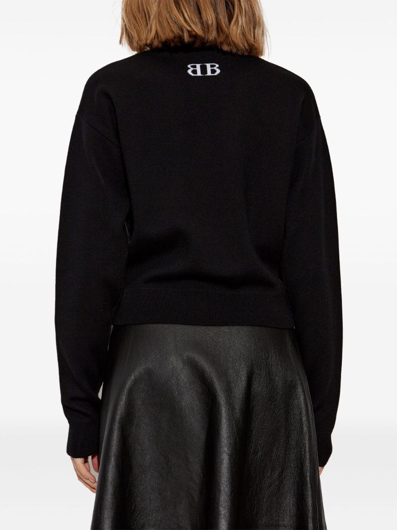Black Logo-intarsia Sweater
