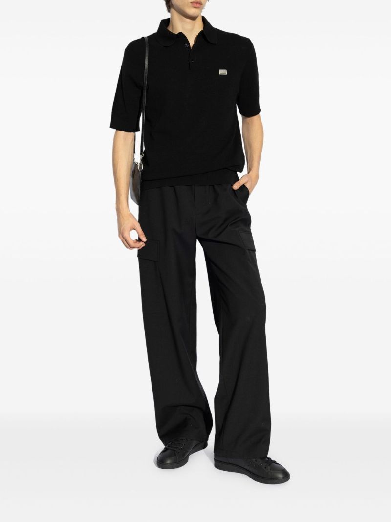 Black Wool Cargo Pockets