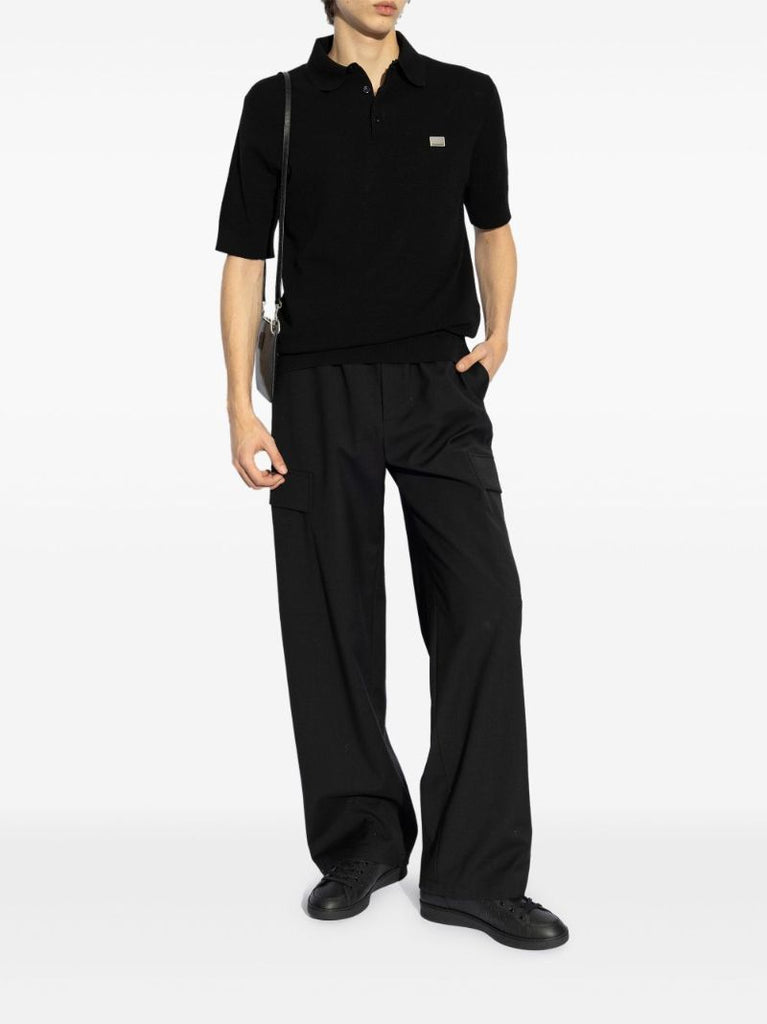Black Wool Cargo Pockets
