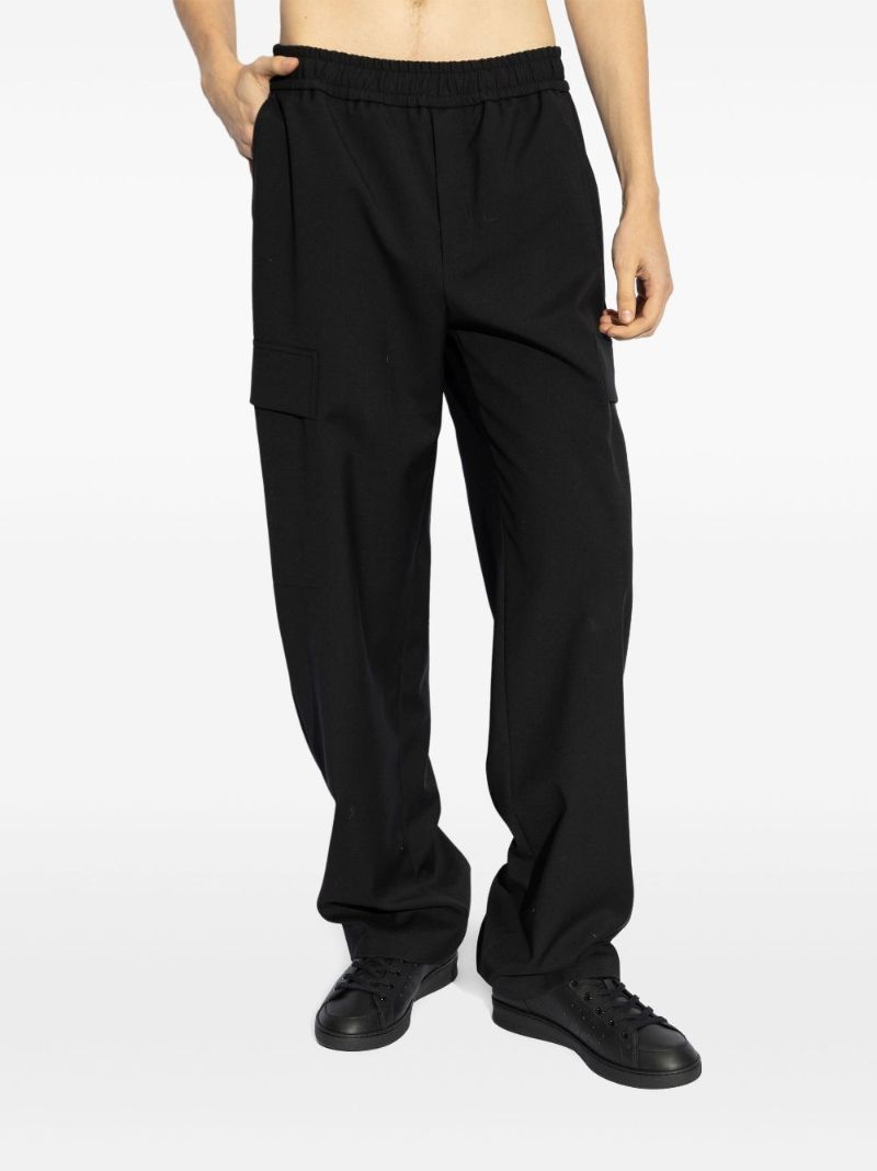 Black Wool Cargo Pockets